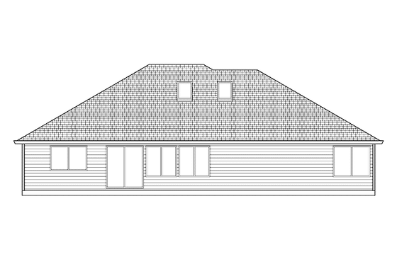 Exterior - Rear Elevation for Ranch House Plan #943-33 - 3 bed, 2 bath
