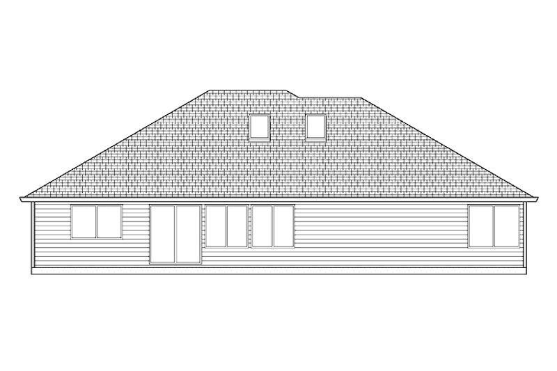 Home Plan - Exterior - Rear Elevation for Ranch House Plan #943-33 - 3 bed, 2 bath