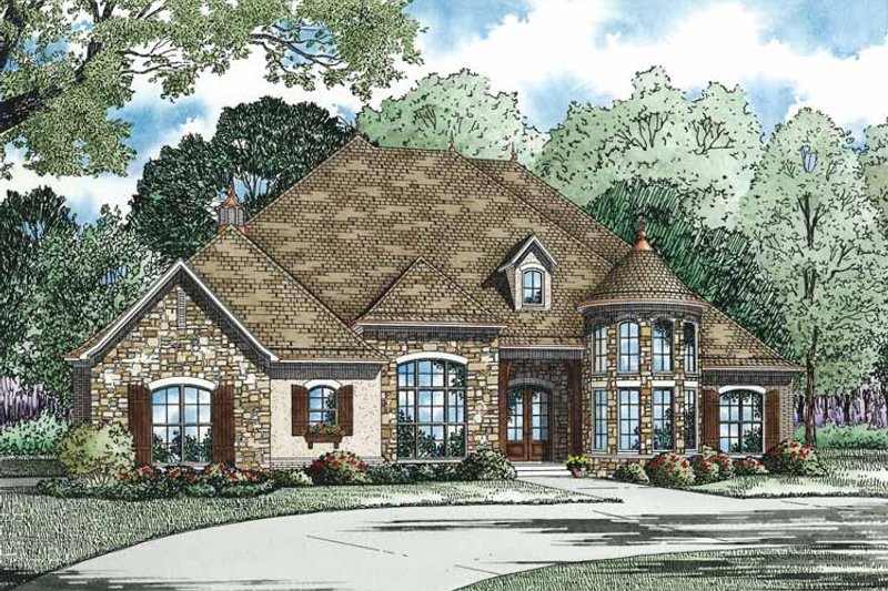 Architectural House Design - Country Exterior - Front Elevation Plan #17-3340