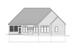 Exterior - Rear Elevation for Ranch House Plan #1010-103 - 3 bed, 2 bath