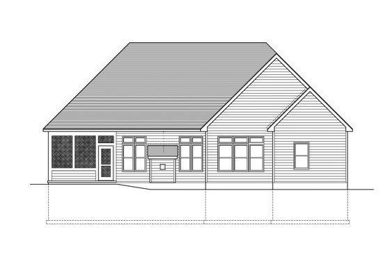 Exterior - Rear Elevation for Ranch House Plan #1010-103 - 3 bed, 2 bath