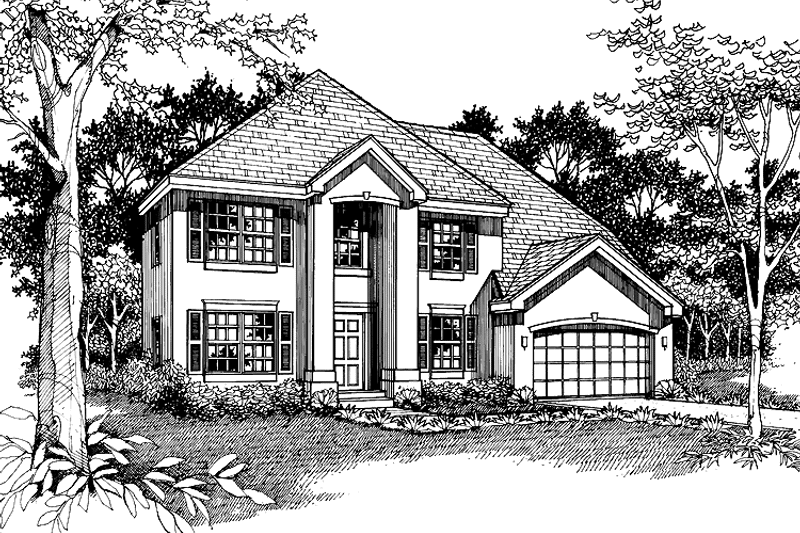 Home Plan - Exterior - Front Elevation 3 for Classical House Plan #320-752 - 3 bed, 2.5 bath