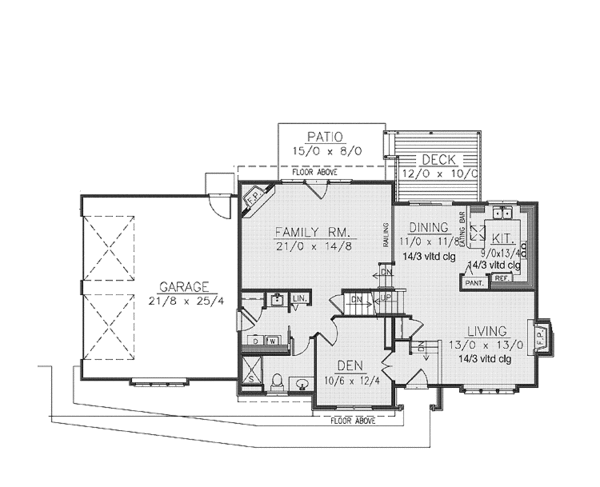 House Design - Tudor Floor Plan - Main Floor Plan #1037-37