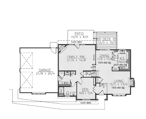 Architectural House Design - Tudor Floor Plan - Main Floor Plan #1037-37