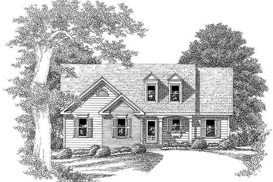 Exterior - Front Elevation 3 for Country House Plan #927-549 - 3 bed, 2 bath