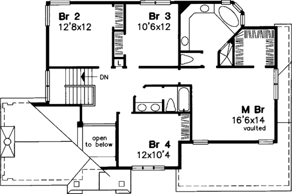 Home Plan - Traditional Floor Plan - Upper Floor Plan #320-641