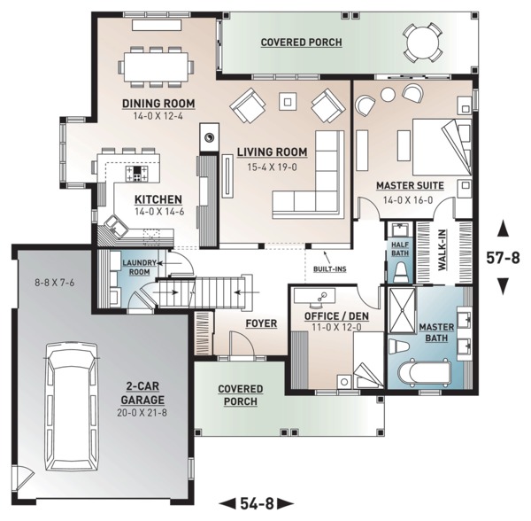 House Design - Traditional Floor Plan - Main Floor Plan #23-2534