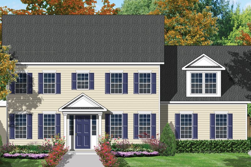 Architectural House Design - Colonial Exterior - Front Elevation Plan #1053-18