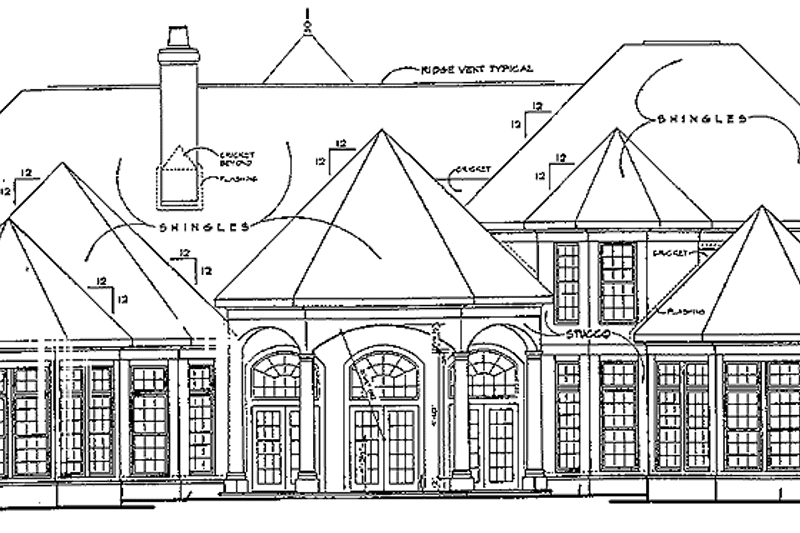 Home Plan - Exterior - Rear Elevation for Country House Plan #952-284 - 4 bed, 3 bath