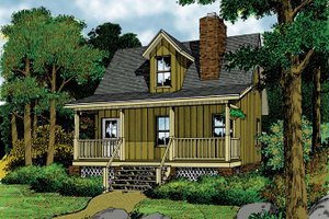 House Plan Design - Exterior - Front Elevation for Mediterranean House Plan #417-577 - 1 bed, 1 bath