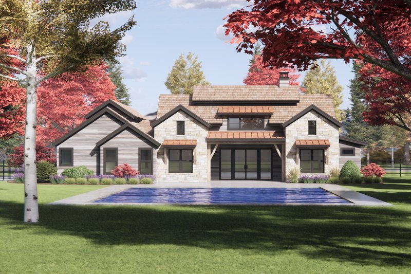 House Plan Design - Exterior - Rear Elevation for Country House Plan #1096-86 - 4 bed, 3.5 bath