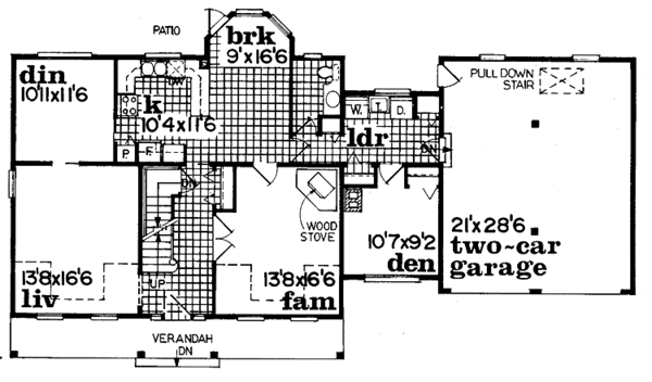 Architectural House Design - Colonial Floor Plan - Main Floor Plan #47-723