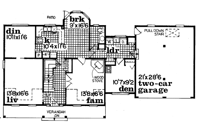 Dream House Plan - Floor Plan - Main Floor for Colonial House Plan #47-723 - 3 bed, 2.5 bath