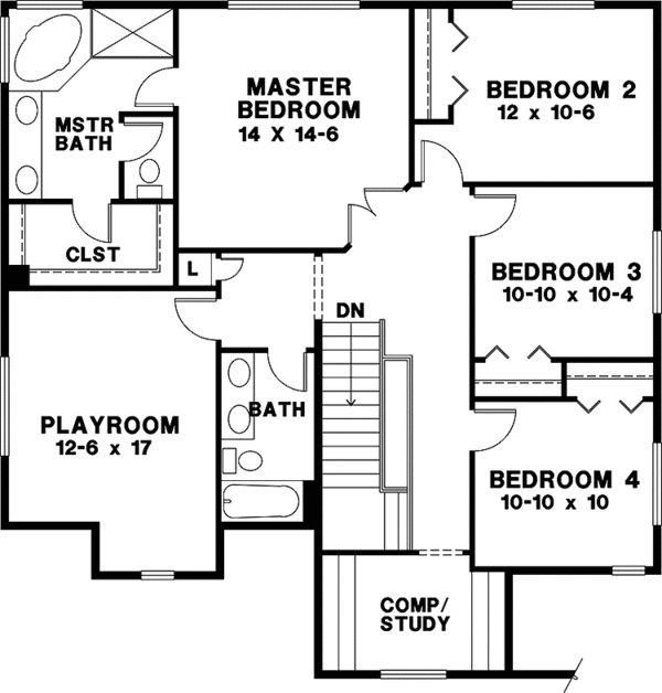 Dream House Plan - Country Floor Plan - Upper Floor Plan #966-27