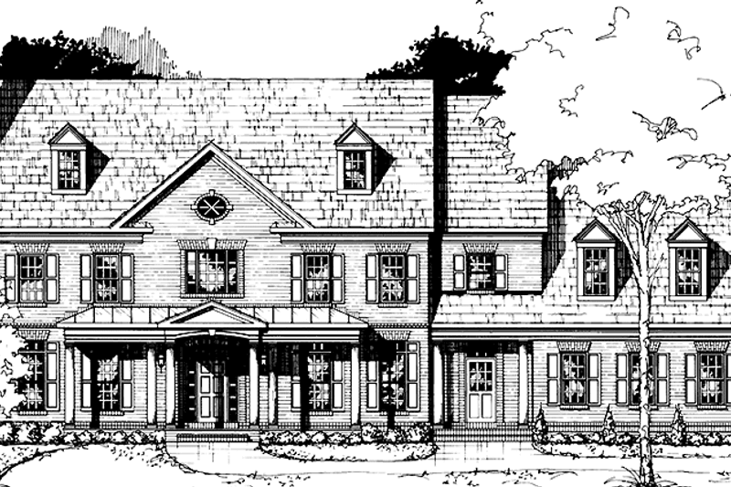 Architectural House Design - Country Exterior - Front Elevation Plan #953-57