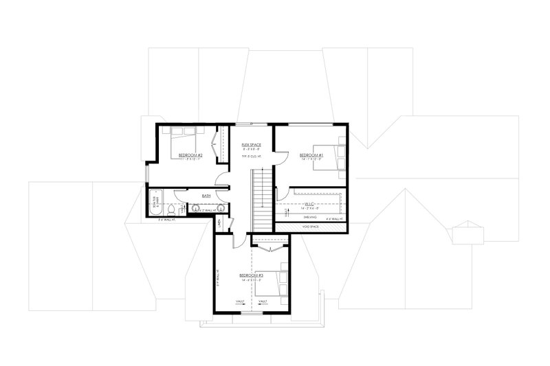 Home Plan - Floor Plan - Upper Floor for Farmhouse House Plan #1114-82 - 4 bed, 2.5 bath