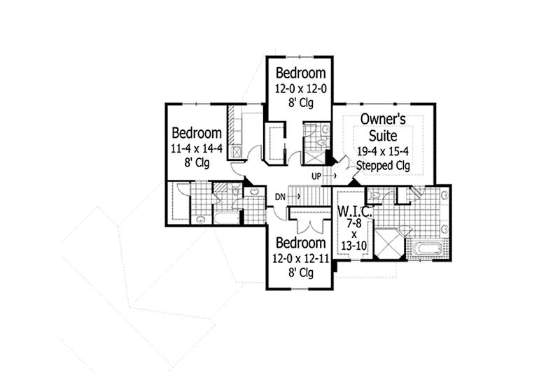 Architectural House Design - Floor Plan - Upper Floor for Country House Plan #51-1118 - 4 bed, 3.5 bath