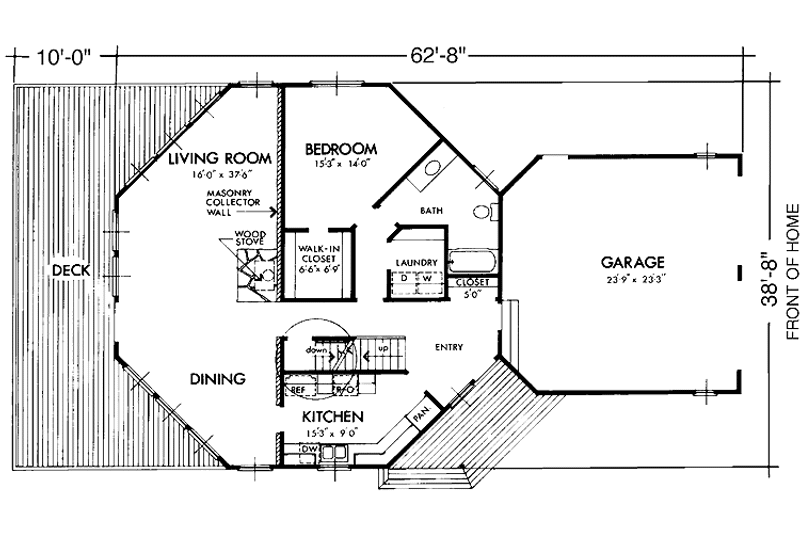 Dream House Plan - Floor Plan - Main Floor for Contemporary House Plan #320-1184 - 2 bed, 2 bath