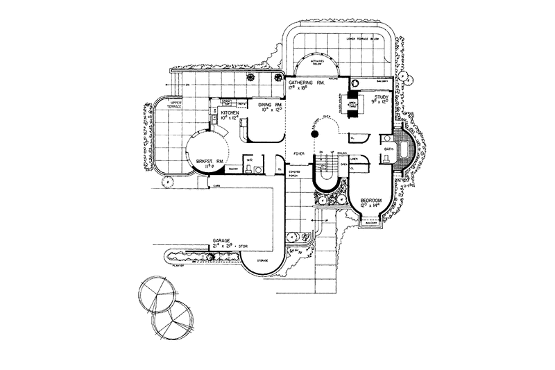 House Design - Floor Plan - Main Floor for Contemporary House Plan #72-783 - 2 bed, 3.5 bath