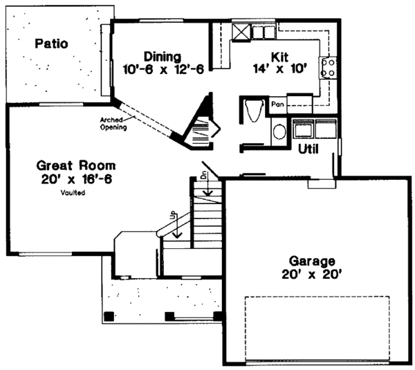 House Blueprint - Country Floor Plan - Main Floor Plan #300-111