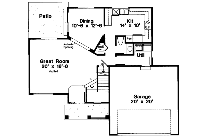 Home Plan - Floor Plan - Main Floor for Country House Plan #300-111 - 3 bed, 2.5 bath