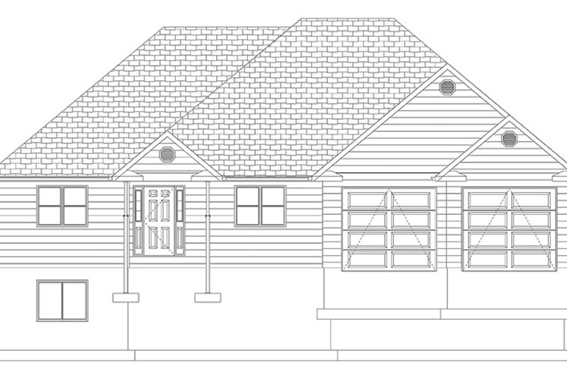 Home Plan - Exterior - Front Elevation 5 for Ranch House Plan #1060-10 - 3 bed, 2 bath