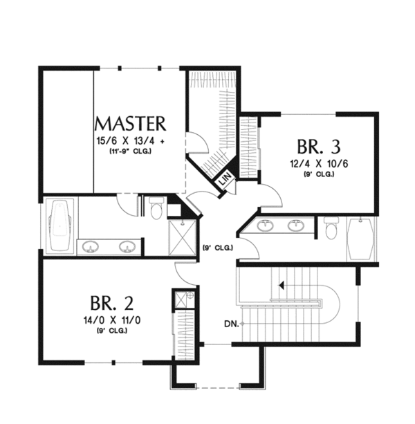 Dream House Plan - Traditional Floor Plan - Upper Floor Plan #48-910