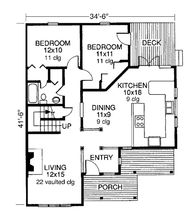 Architectural House Design - Country Floor Plan - Main Floor Plan #960-5