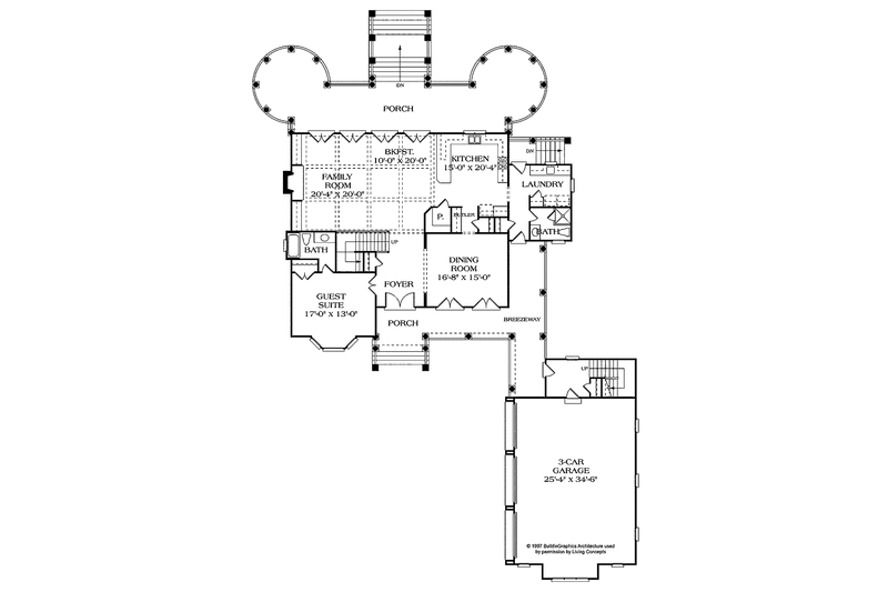 Dream House Plan - Floor Plan - Main Floor for Craftsman House Plan #453-257 - 5 bed, 6 bath