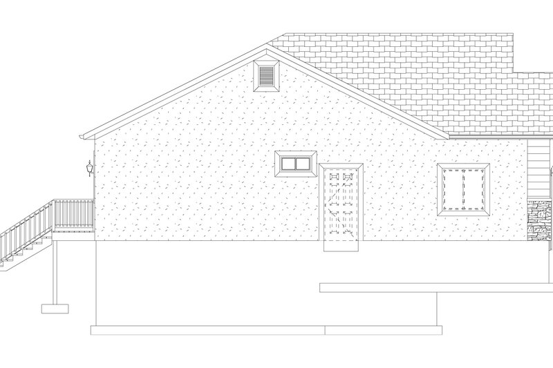 House Blueprint - Exterior - Other Elevation 1 for Ranch House Plan #1060-192 - 3 bed, 2 bath