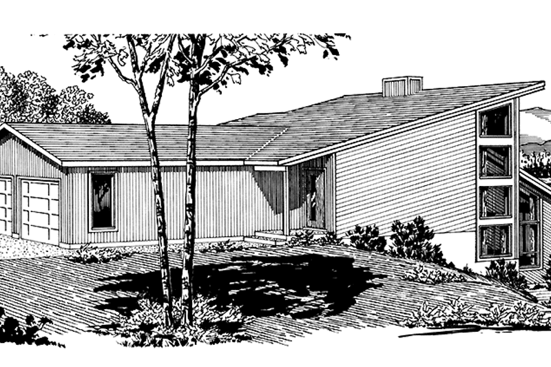 Home Plan - Exterior - Front Elevation 3 for Contemporary House Plan #320-1189 - 2 bed, 2 bath