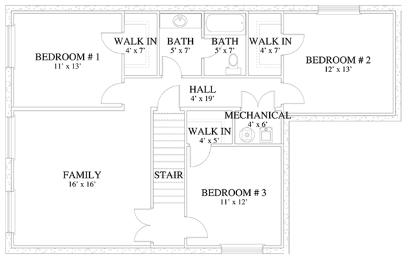 House Design - Traditional Floor Plan - Lower Floor Plan #1060-17