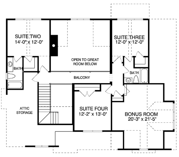 Dream House Plan - Craftsman Floor Plan - Upper Floor Plan #413-903