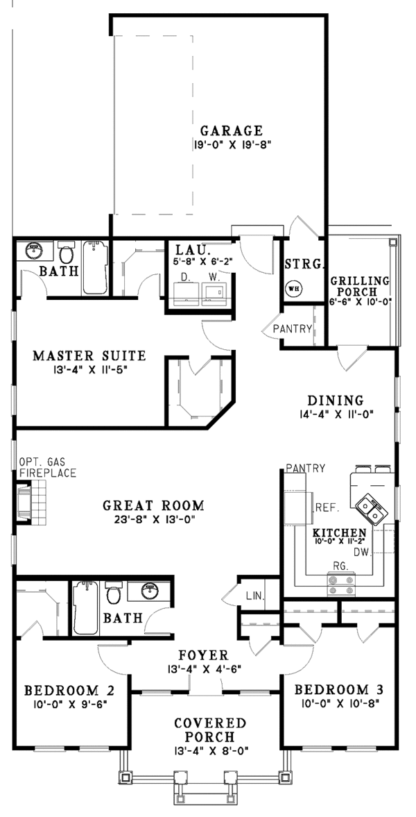 House Plan Design - Craftsman Floor Plan - Main Floor Plan #17-3085
