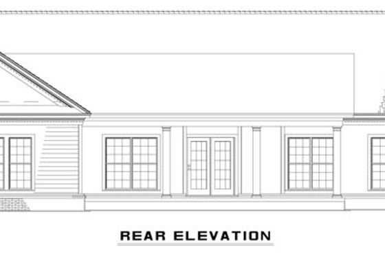 Exterior - Rear Elevation for Farmhouse House Plan #17-531 - 4 bed, 2 bath