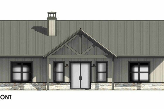 Exterior - Front Elevation 7 for Barndominium House Plan #1096-130 - 3 bed, 2 bath