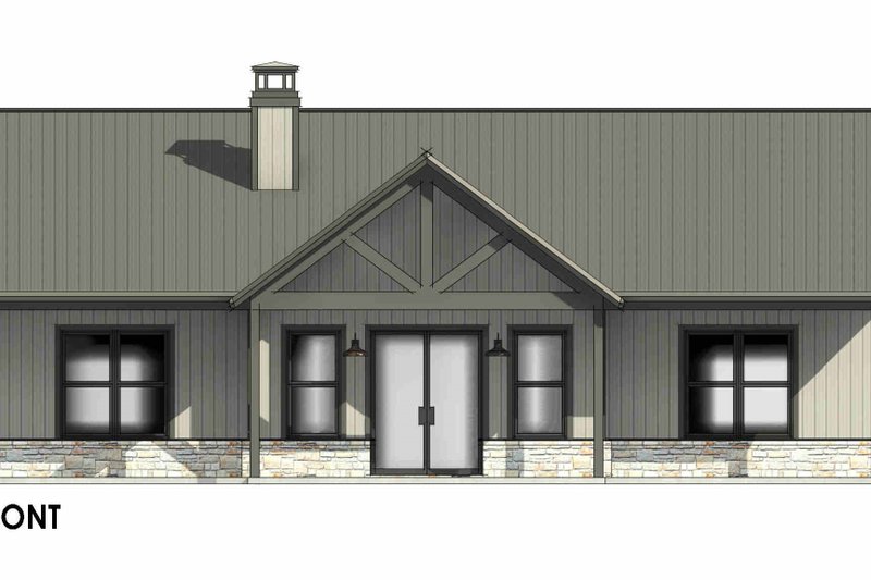 Dream House Plan - Exterior - Front Elevation 7 for Barndominium House Plan #1096-130 - 3 bed, 2 bath