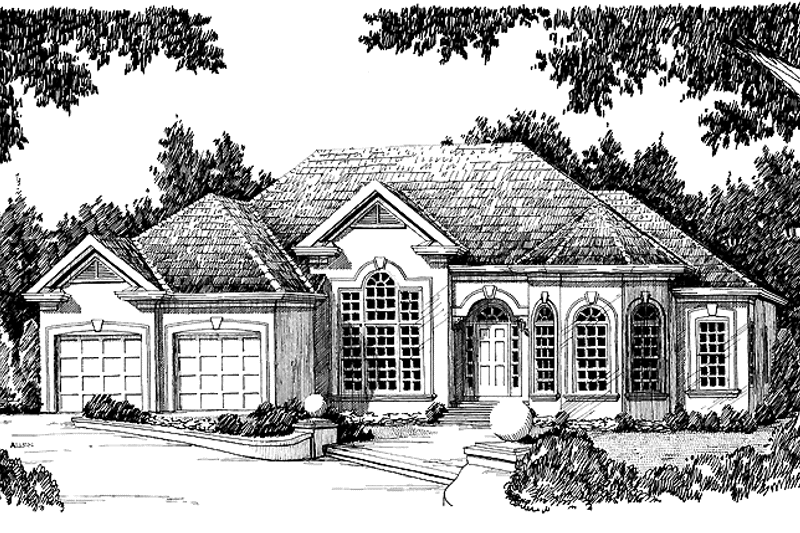 Home Plan - Exterior - Front Elevation 3 for Mediterranean House Plan #927-187 - 3 bed, 2.5 bath