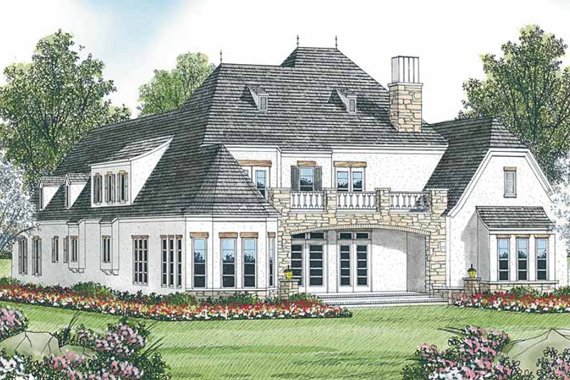 Home Plan - Exterior - Rear Elevation for Tudor House Plan #453-467 - 4 bed, 4 bath
