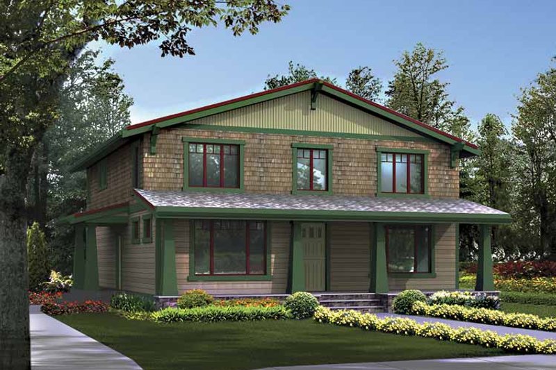 Architectural House Design - Craftsman Exterior - Front Elevation Plan #132-405