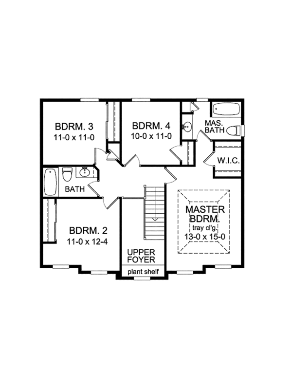 Home Plan - Classical Floor Plan - Upper Floor Plan #1010-10