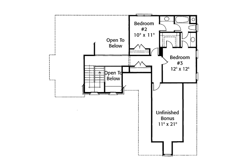 Home Plan - Floor Plan - Upper Floor for Colonial House Plan #429-328 - 3 bed, 2.5 bath