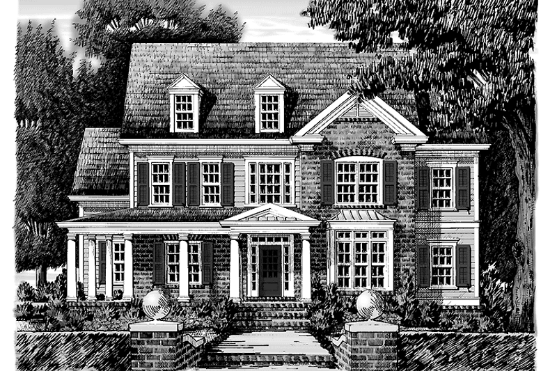 House Blueprint - Exterior - Front Elevation 3 for Classical House Plan #927-882 - 5 bed, 4 bath