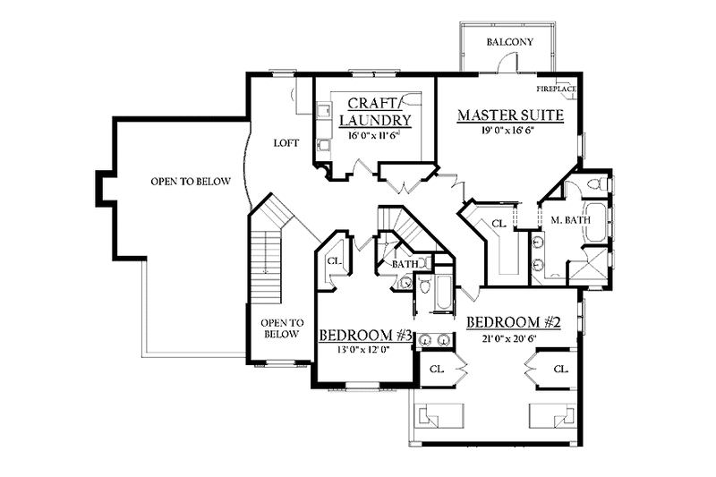 Home Plan - Floor Plan - Upper Floor for Country House Plan #937-9 - 4 bed, 3.5 bath