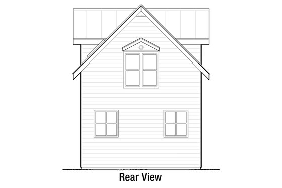 Exterior - Rear Elevation for Cottage House Plan #915-5 - 2 bed, 1.5 bath