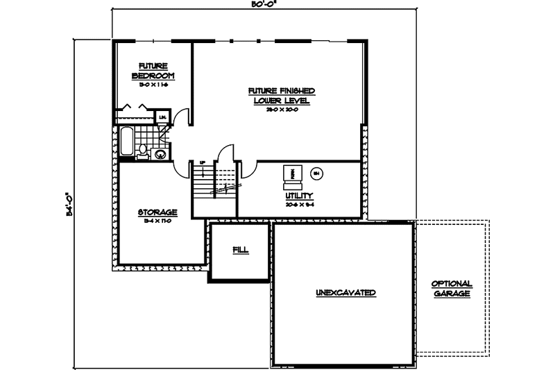 Home Plan - Floor Plan - Upper Floor for Craftsman House Plan #51-592 - 2 bed, 1 bath