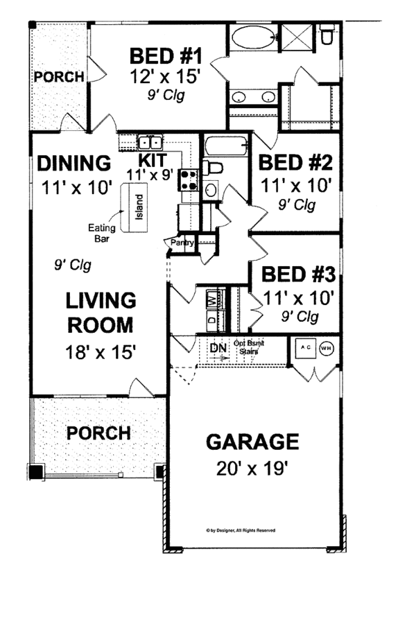 Architectural House Design - Craftsman Floor Plan - Main Floor Plan #513-2106
