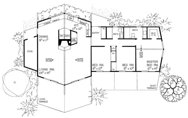 Home Plan - Contemporary Floor Plan - Main Floor Plan #72-545