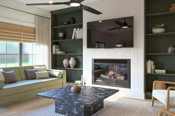 Interior - Family Room 1 for Farmhouse House Plan #455-781 - 3 bed, 3 bath