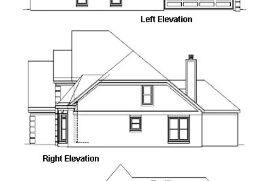 Exterior - Rear Elevation for European House Plan #81-968 - 5 bed, 4 bath